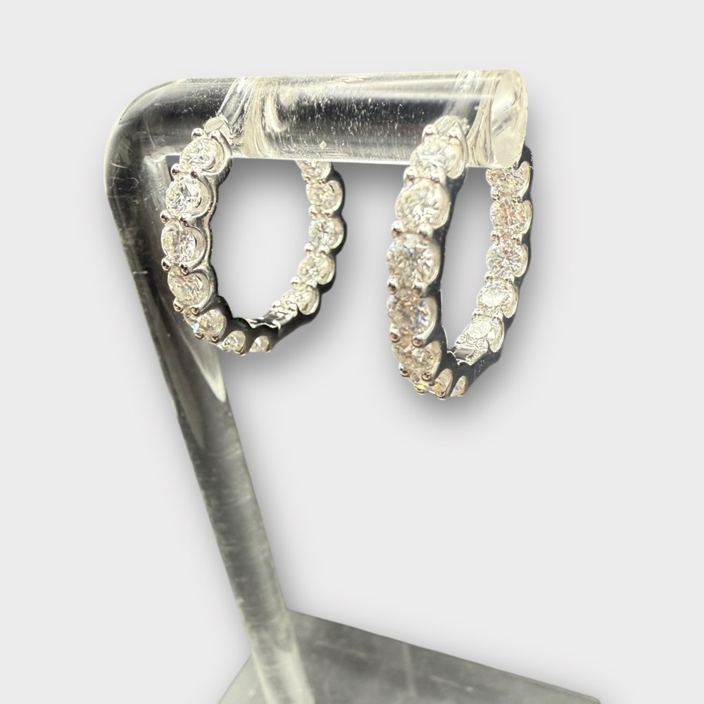 Moissanite .925 Silver Inside Out Hoop Earrings